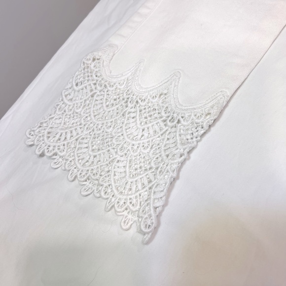 Valentino white crop jeans with embroidery at the hem - Picture 2 of 11